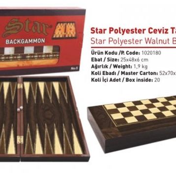 Star Polyester Ceviz Büyük Boy Tavla