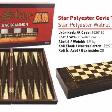 Star Polyester Ceviz Büyük Boy Tavla