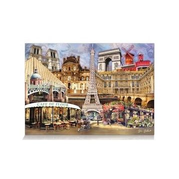 Star Puzzle 1000 Parçalık Fransa Kolajı ve Eyfel Kulesi Puzzle