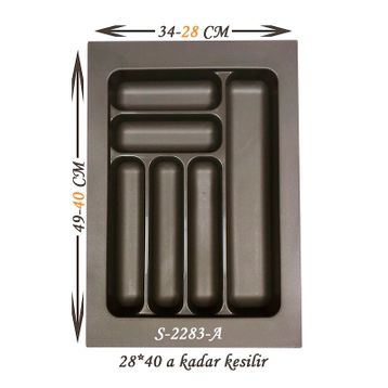 Starax 2283-A Antrasit 34x49cm Plastik Kaşıklık