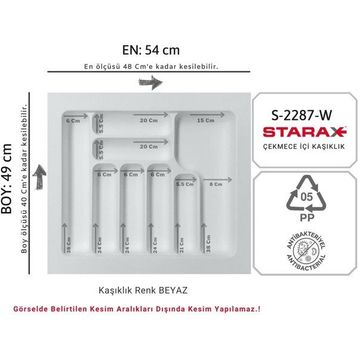 Starax 2287-W Beyaz 8 Göz Plastik Kaşıklık