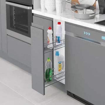 Starax 25 cm Krom Modül Gizli Raylı Tek Açılım Frenli Sağ Deterjanlık