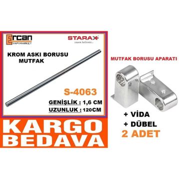 Starax 4065 120 cm Krom Mutfak Askı Borusu