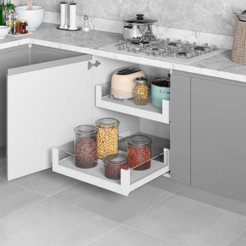 Starax 45 cm Frenli Beyaz Modül Bağımsız Gizli Raylı Çekmece