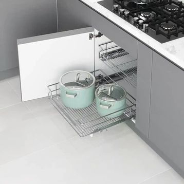 Starax 50 cm Frenli Krom Modül Bağımsız Çift Açılım Gizli Raylı Çekmece