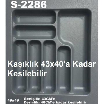 Starax S-2286 49x49 cm Çekmece İçi Plastik Kaşıklık