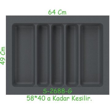 Starax S-2688-G 64x49 cm Gri Kepçelik