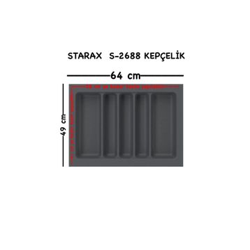 Starax S-2688-G 64x49 cm Gri Kepçelik