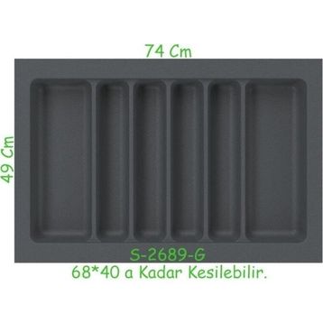 Starax S-2689-G 74x49 cm Gri Kepçelik