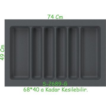 Starax S-2689-G 74x49 cm Gri Kepçelik