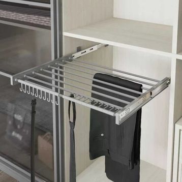 Starax S-6307-G 80 cm Gri Plastik Kapaklı Teleskopik Raylı Pantolonluk