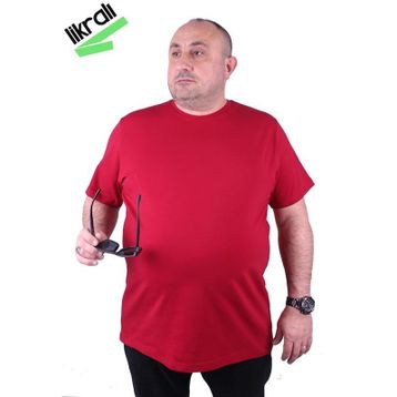 Starbattal 11160 Bordo Büyük Beden Erkek T-shirt