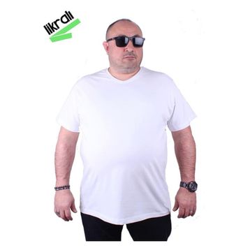 Starbattal 11170 Beyaz Büyük Beden Erkek T-shirt
