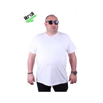 Starbattal 11170 Beyaz Büyük Beden Erkek T-shirt