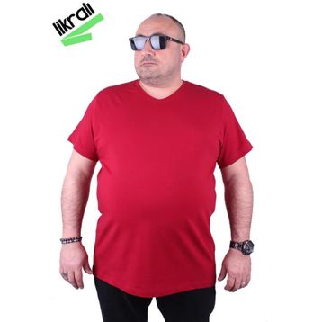 Starbattal 11170 Bordo Büyük Beden Erkek T-shirt