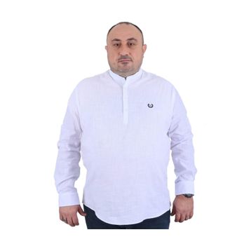 Starbattal 22313 Beyaz Büyük Beden Erkek Gömlek