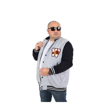 Starbattal 22753 Büyük Beden Gri Melanj Erkek Mont