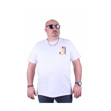 Starbattal 23101 Beyaz Büyük Beden Erkek T-shirt