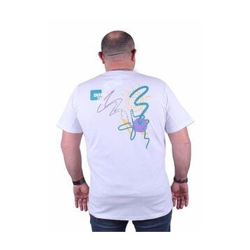 Starbattal 23108 Beyaz Büyük Beden Erkek T-shirt