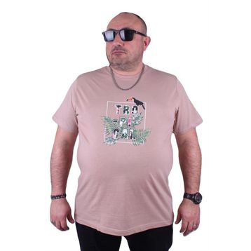 Starbattal 23114 Bej Büyük Beden Erkek T-shirt