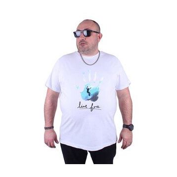 Starbattal 23117 Beyaz Büyük Beden Erkek T-shirt