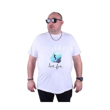 Starbattal 23117 Beyaz Büyük Beden Erkek T-shirt