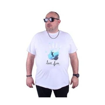 Starbattal 23117 Beyaz Büyük Beden Erkek T-shirt