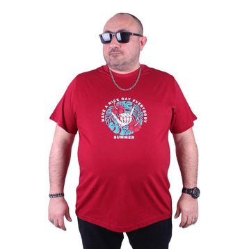 Starbattal 23119 Bordo Büyük Beden Erkek T-shirt