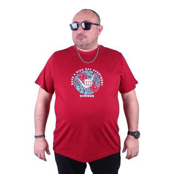 Starbattal 23119 Bordo Büyük Beden Erkek T-shirt