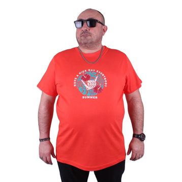 Starbattal 23119 Nar Çiçeği Büyük Beden Erkek T-shirt