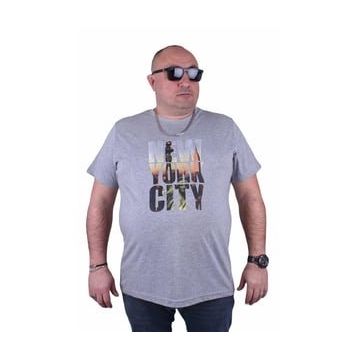 Starbattal 23125 Gri Melanj Büyük Beden Erkek T-shirt