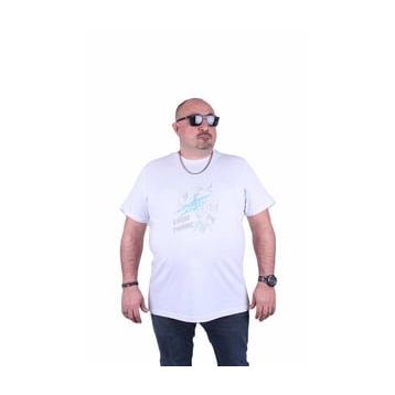 Starbattal 23132 Beyaz Büyük Beden Erkek T-shirt