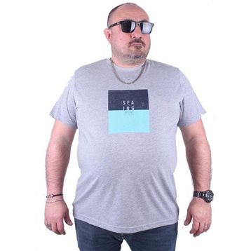 Starbattal 23136 Gri Melanj Büyük Beden Erkek T-shirt