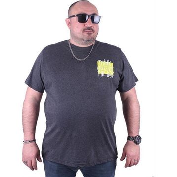 Starbattal 23137 Antrasit Melanj Büyük Beden Erkek T-shirt