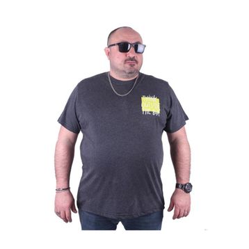 Starbattal 23137 Antrasit Melanj Büyük Beden Erkek T-shirt