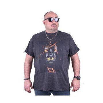 Starbattal 23138 Antrasit Melanj Büyük Beden Erkek T-shirt