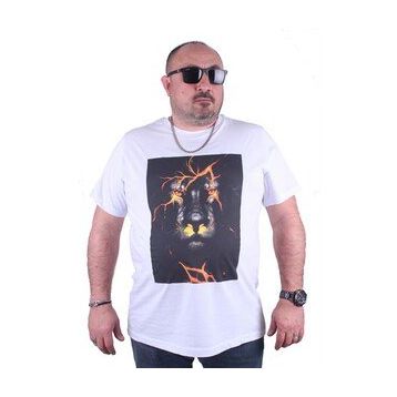 Starbattal 23138 Beyaz Büyük Beden Erkek T-shirt