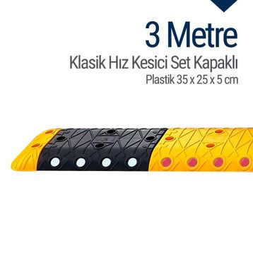 Starçelik 3 Metre Klasik Hız Kesici Set Kapaklı Plastik Yol Kasisi