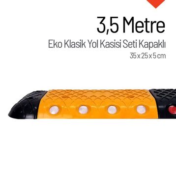 Starçelik 3,5 Metre Eko Klasik Hız Kesici Set Kapaklı Plastik Yol Kasisi