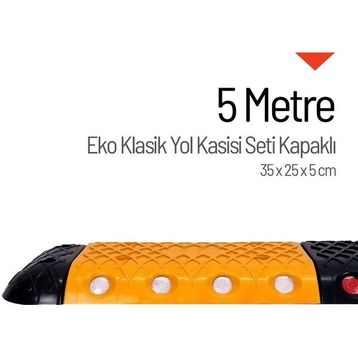 Starçelik 5 Metre Eko Klasik Hız Kesici Set Kapaklı Plastik Yol Kasisi