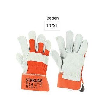 Starline E-001 Gri Takviyeli Deri İş Eldiveni