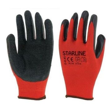 Starline E-45 No:9 Kırmızı-Siyah Lateks İş Eldiveni