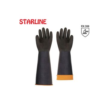 Starline H2-60 cm Tırtıklı Kaucuk Asit Eldiveni