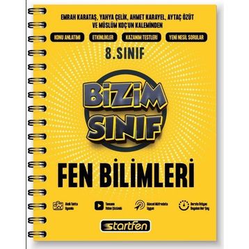Startfen Yayınları 8. Sınıf Fen Bilimleri Bizim Sınıf Defter