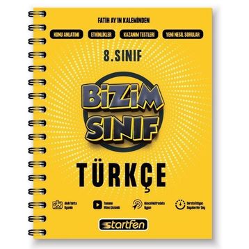 Startfen Yayınları 8. Sınıf Türkçe Bizim Sınıf Defter