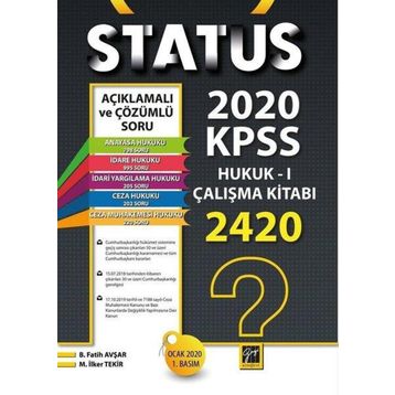 Status 2020 KPSS Hukuk - 1 Çalışma Kitabı