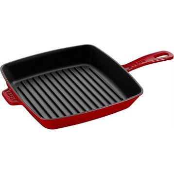 Staub 26 cm Kırmızı Döküm Demir Amerikan Izgara Tava