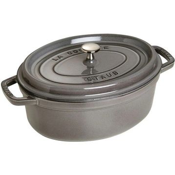 Staub La Cocotte Oval 3.2 lt Gri Döküm Tencere