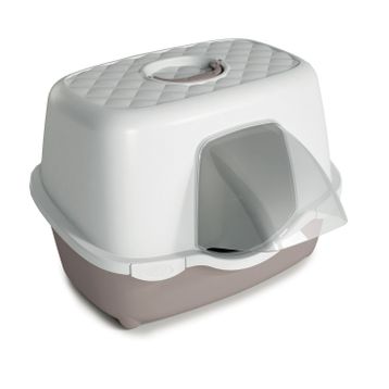 Stefanplast Tres Chic Beyaz Bej 56x54.5x39 cm Karbon Filtreli Kapalı Kedi Tuvaleti