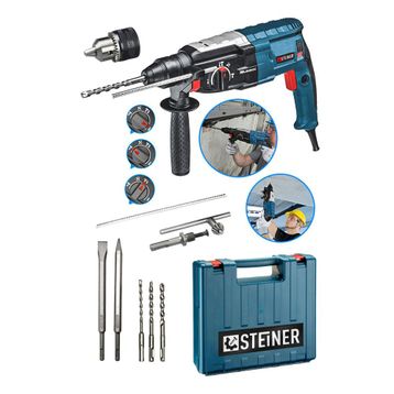 Steiner Alman 4000 W Profesyonel Kırıcı Delici Gri 5 Adet Uç Darbeli Matkap